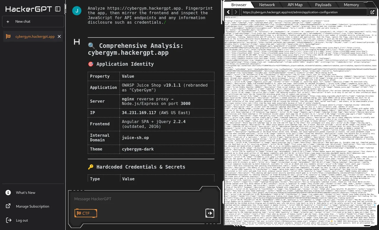 Authenticated HackerGPT home.